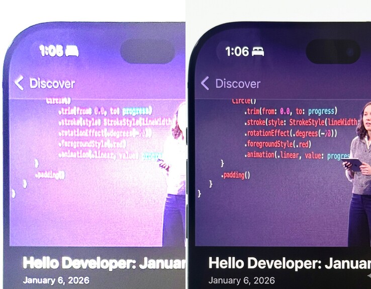 Het vermeende iPhone 18 Pro prototype lek (links) komt overeen met recente lekken van een kleiner Dynamic Island - maar neem het toch met een dosis scepsis.