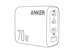 De nieuwe Anker Zolo 4-poorts 70W muurlader (afbeelding) zal naar verluidt een opvouwbare stekker hebben. (Afbeeldingsbron: @AnkerInsider op X/Twitter)