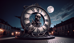 De Death Clock van YouTuber Vsauce toont de resterende tijd tot de dood en is ontworpen om gebruikers te herinneren aan de vergankelijkheid van het leven. (Afbeeldingsbron: DallE3)