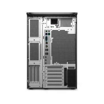 Dell Pro Precision 9 T6 vanaf de achterkant.