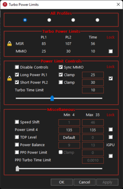 ThrottleStop instellingen @25 W