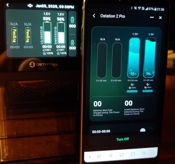 De app geeft de status van de lader weer. (Afbeeldingsbron: Notebookcheck)