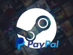 Steam achtergrond met PayPal logo wordt getoond (Afbeelding bron: Steam, PayPal met bewerkingen)