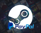 Steam achtergrond met PayPal logo wordt getoond (Afbeelding bron: Steam, PayPal met bewerkingen)