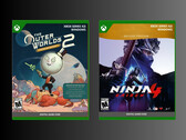 De detailhandeldozen van Outer Worlds 2 en Ninja Gaiden 4 Xbox worden getoond (Afbeelding bron: PNP Games)
