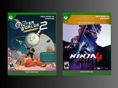De detailhandeldozen van Outer Worlds 2 en Ninja Gaiden 4 Xbox worden getoond (Afbeelding bron: PNP Games)