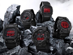 Alle 5 horloges in de Casio Black and Bold Red-serie afgebeeld op de afbeelding. (Afbeeldingsbron: Casio)