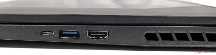Rechterzijde: een USB 3.2 Gen 2 Type-C-poort, een USB 3.2 Gen 2 Type-A-poort (Power Delivery), HDMI 2.0-uitgang