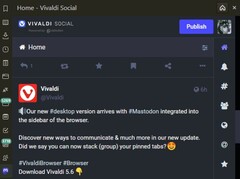 Mastodon paneel in Vivaldi 5.6 (Bron: Eigen beheer)