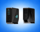 ROG Flux-oplaadstation met een vermogen van 260 W, een oplaadvermogen van 140 W en een 1,9-inch LCD-scherm