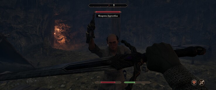 Het nieuwe blokkensysteem past - gelukkig - naadloos in de gevechten. Deze assistent van de smid heeft het op ons gemunt. (Afbeeldingsbron: The Elder Scrolls IV: Oblivion Remastered)