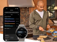 Garmin's Venu 4 (foto) is een van de drie smartwatches die een nieuwe functie voor het bijhouden van voeding krijgen. (Afbeelding bron: Garmin)