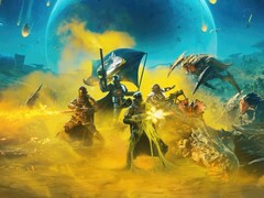 Afbeelding van een team dat tegen monsters vecht in Helldivers 2. (Afbeelding bron: Arrowhead) 