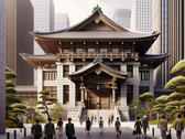 Japans gerechtsgebouw (Bron: DALL-E 3 gegenereerde afbeelding)