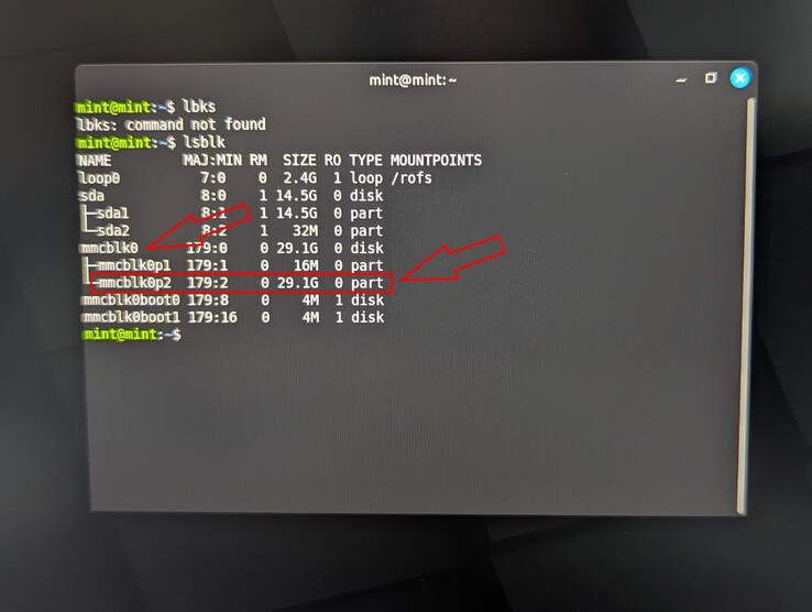 Laatste controle met lsblk toont de uitgebreide partitiegrootte (29 GB)