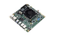 Het MIX-PT LWV1 Mini ITX-moederbord van Aaeon ziet eruit als een typisch compact SFF-moederbord met een ingebouwde ventilator.