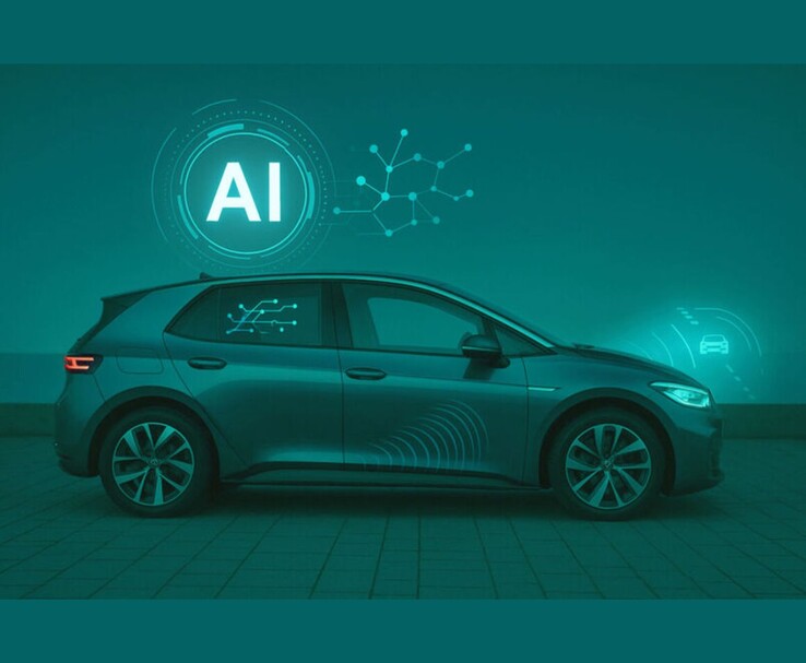 Illustratie van een AI-gebaseerd softwaregedefinieerd voertuig met nadruk op aangesloten infotainment- en bestuurdersassistentiesystemen (Afbeelding bron: Volkswagen Group)