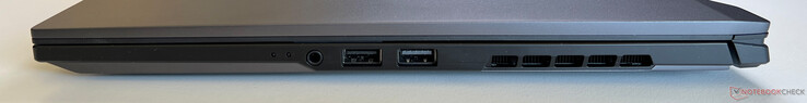 Rechts: 3,5 mm audio-aansluiting, USB 2.0 Type-A, USB 3.2 Gen1 Type-A (5 GBit/s)