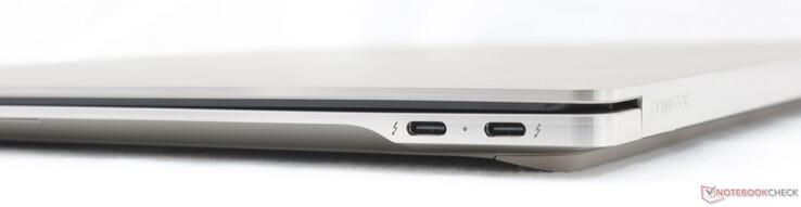 Rechts: 2x USB-C Thunderbolt 4 met DisplayPort 2.1 + Power Delivery 3.1