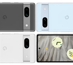 De Pixel 7a in zijn drie vermeende lanceringskleuren. (Beeldbron: @OnLeaks &amp;amp; MySmartPrice)