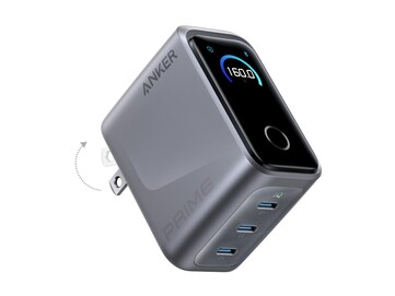 De adapter heeft drie USB-C oplaadpoorten en een digitaal display. (Afbeeldingsbron: Anker)