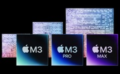 De Apple M3 serie heeft een krachtige prestatie geleverd in de PassMark benchmark database. (Afbeeldingsbron: Apple - bewerkt)