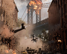 Een screengrab van de Battlefield 6-trailer met de Manhattan-brug in Brooklyn (bron: SteamDB)