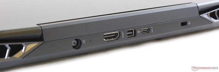 Achter: voeding, HDMI 2.0, mini-DisplayPort 1.3, USB Type-C Gen. 2, Kensington Lock