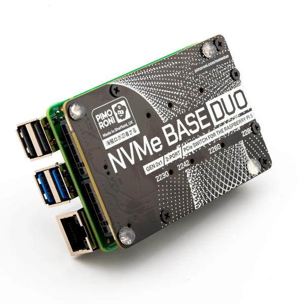 Met de Pimoroni NVME Base Duo kunt u tot twee NVMe-schijven van volledig formaat toevoegen aan uw Raspberry Pi (Afbeelding bron: Pimoroni)