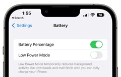 Het batterijpercentage is eindelijk teruggekeerd in de statusbalk in iOS met iOS 16 bèta 5. (Afbeelding bron: MacRumors)