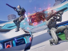 Twee facties uit Splitgate 2 in gevecht. (Afbeeldingsbron: Steam)