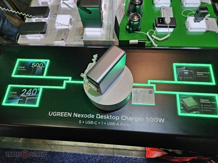 De 500-watt Nexode lader kan 240 watt uit een enkele USB-C poort uitvoeren. (Afbeeldingsbron: TechPowerUp)