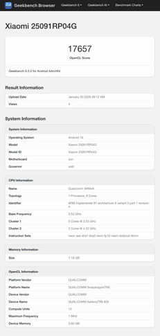 (Afbeeldingsbron: Geekbench)