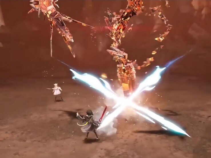 Maximaal vier groepsleden vechten samen in realtimegevechten. (Screenshot uit de officiële gameplaytrailer van Arknights: Endfield)