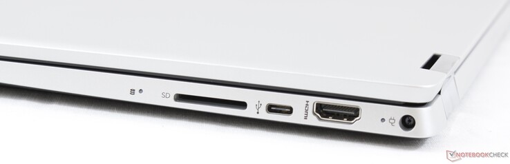 Right: SD card reader, USB 3.1 Type-C Gen. 1, HDMI, AC adapter