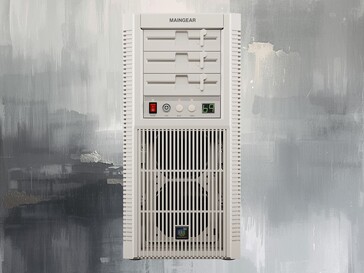 Maingear Retro98 voorgebouwde gaming PC wordt getoond (Afbeelding bron: Maingear PR met bewerkingen)