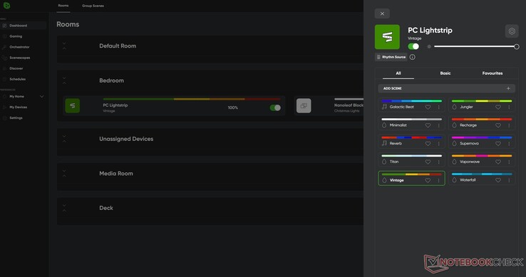 Nanoleaf PC-schermspiegel Lightstrip software dashboard