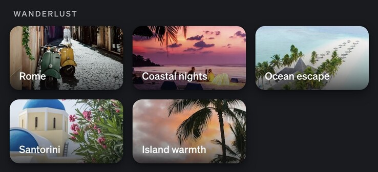 De vijf nieuwe Wanderlust-scènes zijn te vinden in de Hue Scene Gallery. (Afbeeldingsbron: Philips Hue App screenshot)