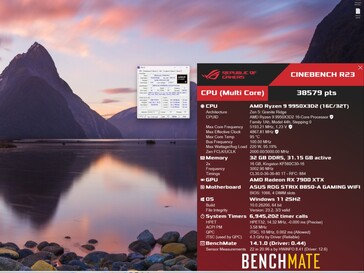 Cinebench R23 multi-core benchmarkresultaat voor Ryzen 9 9950X3D2 CPU.