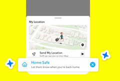 Snapchat&#039;s Home Safe-functie (Afbeelding Bron: Snapchat)