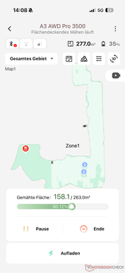 Overzicht in de Dreame-app