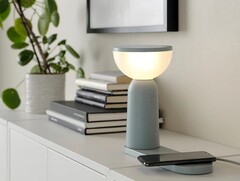 De draagbare IKEA BETTORP LED-lamp heeft een basis met twee draadloze oplaadpads van 5 W. (Afbeelding bron: IKEA)