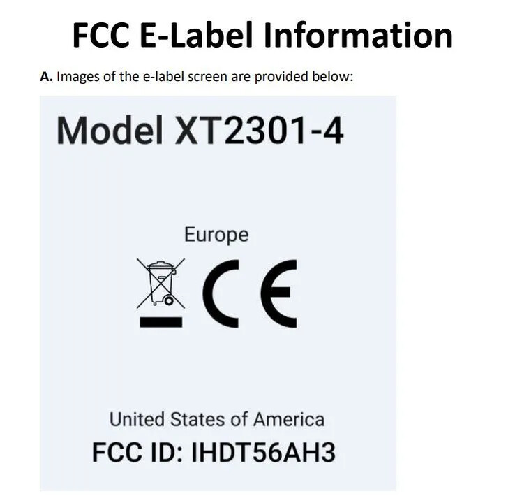 Een mogelijke Motorola Edge 40 Pro duikt op bij de FCC. (Bron: FCC)