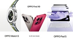 Naast de Oppo Find X9, die centraal staat, worden volgende week ook de Oppo Watch S en de Oppo Pad 5 gelanceerd. (Afbeeldingsbron: Oppo, bewerkt)