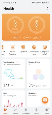 De Health app geeft een overzicht van de verzamelde gegevens.