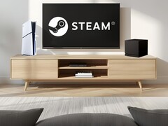 Valve Steam Machine naast PS5 in woonkamer (Afbeelding bron: Sony PlayStation, Valve met bewerkingen)