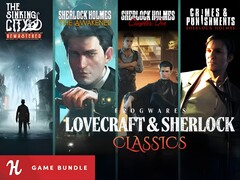 Frogwares Lovecraft en Sherlock Classics Humble Bundle banner (Afbeelding bron: Humble Bundle met bewerkingen)