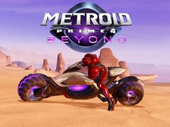 Metroid Prime 4: Beyond banner met Samus Aran op de fiets (bron: Nintendo of America YouTube met bewerkingen)