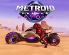 Metroid Prime 4: Beyond banner met Samus Aran op de fiets (bron: Nintendo of America YouTube met bewerkingen)