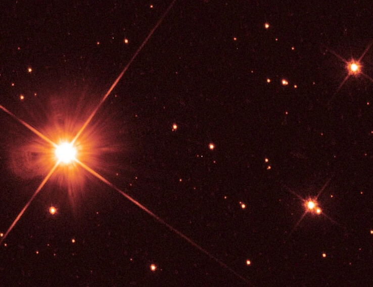 Een afbeelding van de rode dwerg Proxima Centauri.